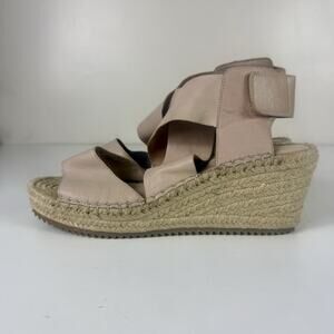 Eileen Fisher 'Willow' Espadrille Wedge Leather Sandal Size 8